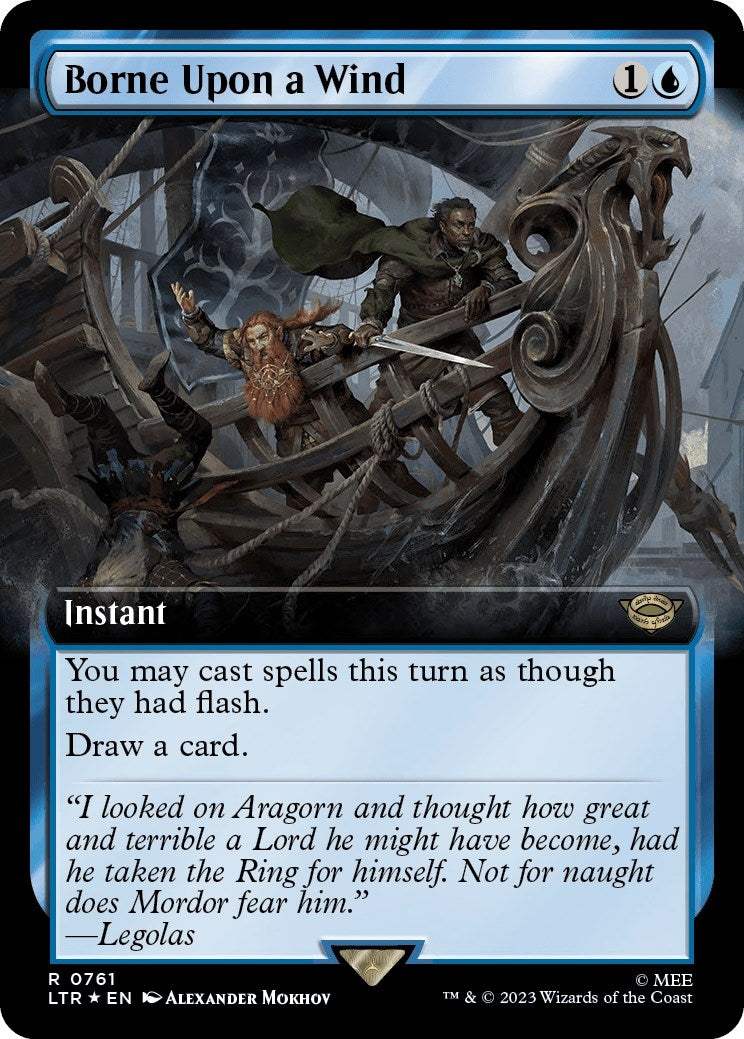 Borne Upon a Wind (Extended Art) (Surge Foil) (761) (Universes Beyond: The Lord of the Rings: Tales of Middle-earth)