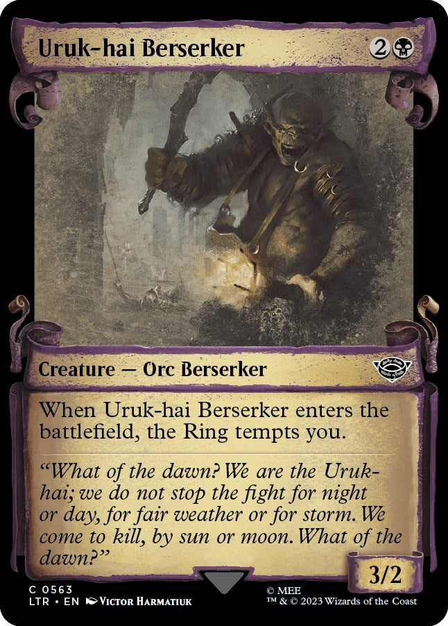 Uruk-hai Berserker (Showcase Scrolls) (563) (Universes Beyond: The Lord of the Rings: Tales of Middle-earth)