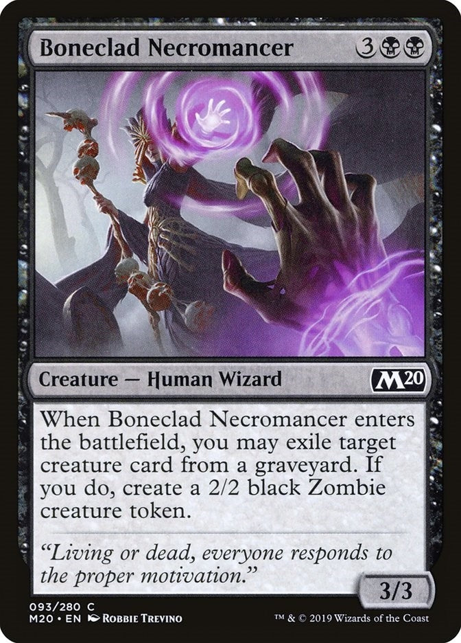 Boneclad Necromancer (93) (Core Set 2020)