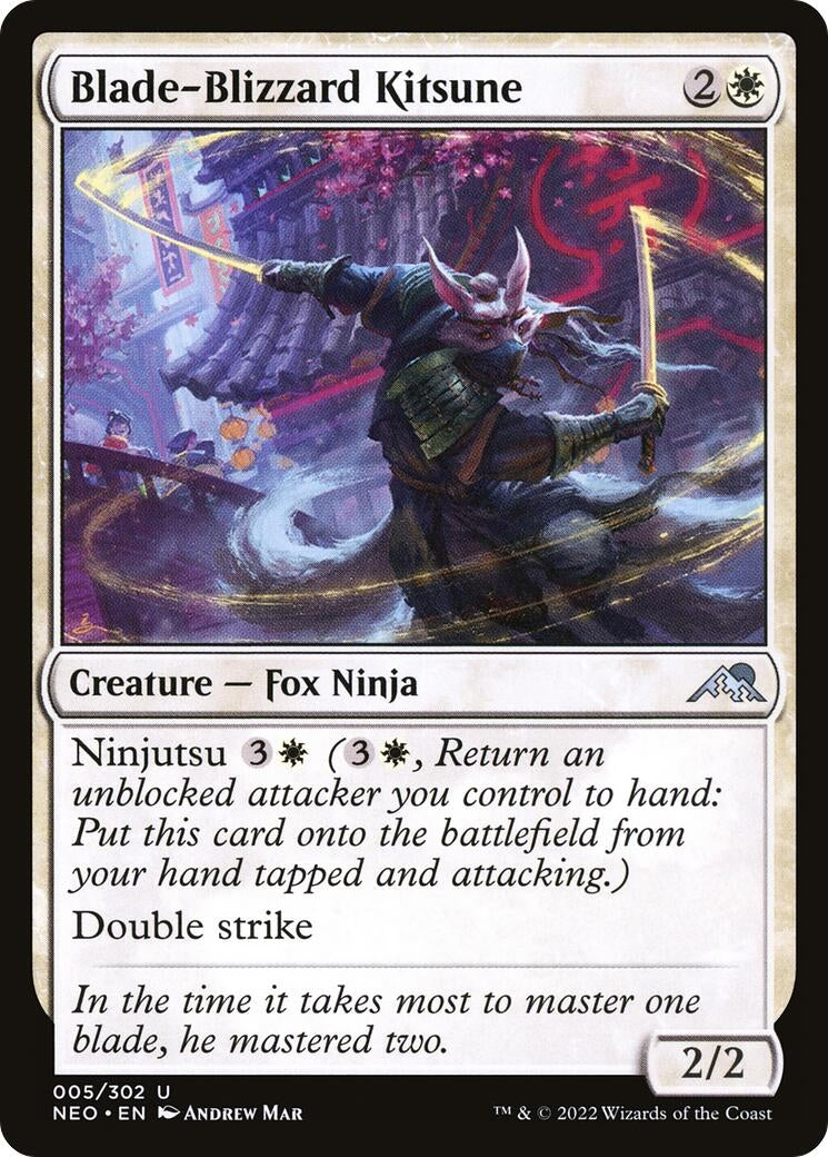 Blade-Blizzard Kitsune (5) (Kamigawa: Neon Dynasty)