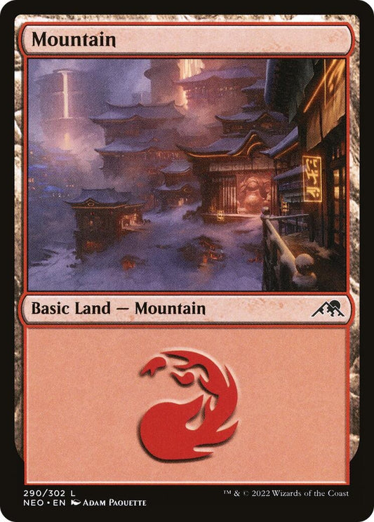 Mountain (290) (290) (Kamigawa: Neon Dynasty)
