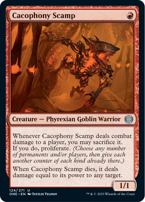 Cacophony Scamp (124) (Phyrexia: All Will Be One)