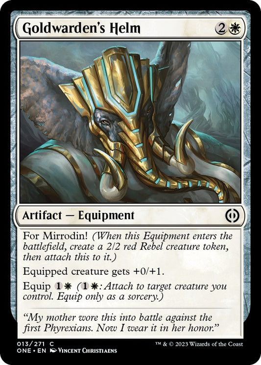 Goldwarden's Helm (13) (Phyrexia: All Will Be One)