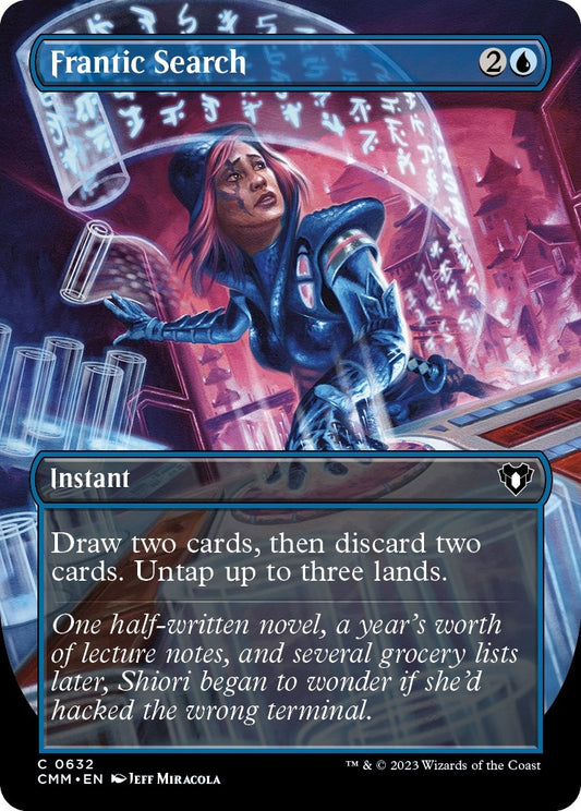 Frantic Search (Borderless) (632) (Commander Masters)