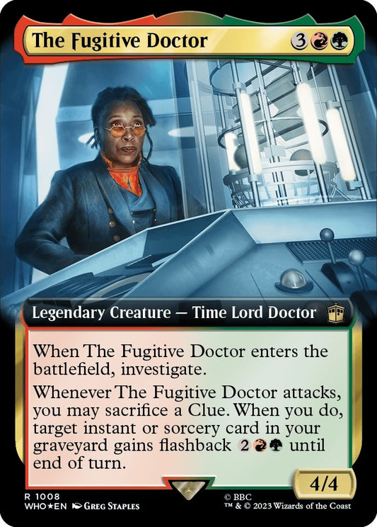 The Fugitive Doctor (Extended Art) (Surge Foil) (1008) (Universes Beyond: Doctor Who)