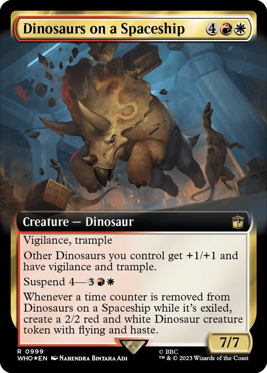 Dinosaurs on a Spaceship (Extended Art) (Surge Foil) (999) (Universes Beyond: Doctor Who)
