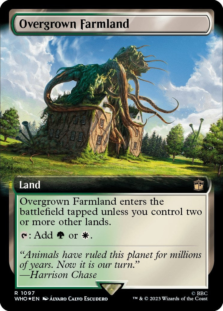 Overgrown Farmland (Extended Art) (Surge Foil) (1097) (Universes Beyond: Doctor Who)