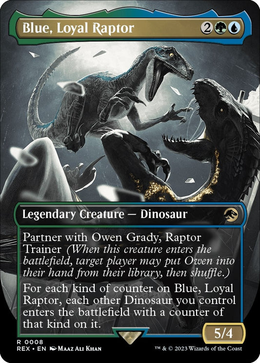 Blue, Loyal Raptor (Borderless) (8) (Universes Beyond: Jurassic World Collection)