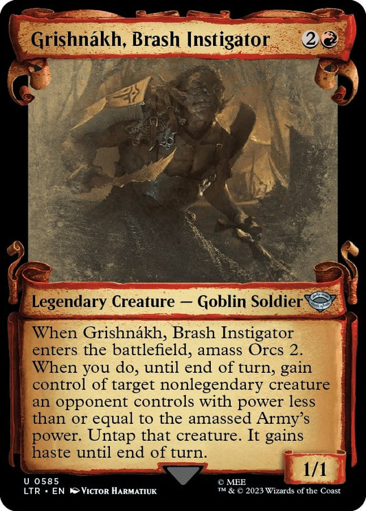 Grishnakh, Brash Instigator (Showcase Scrolls) (585) (Universes Beyond: The Lord of the Rings: Tales of Middle-earth)