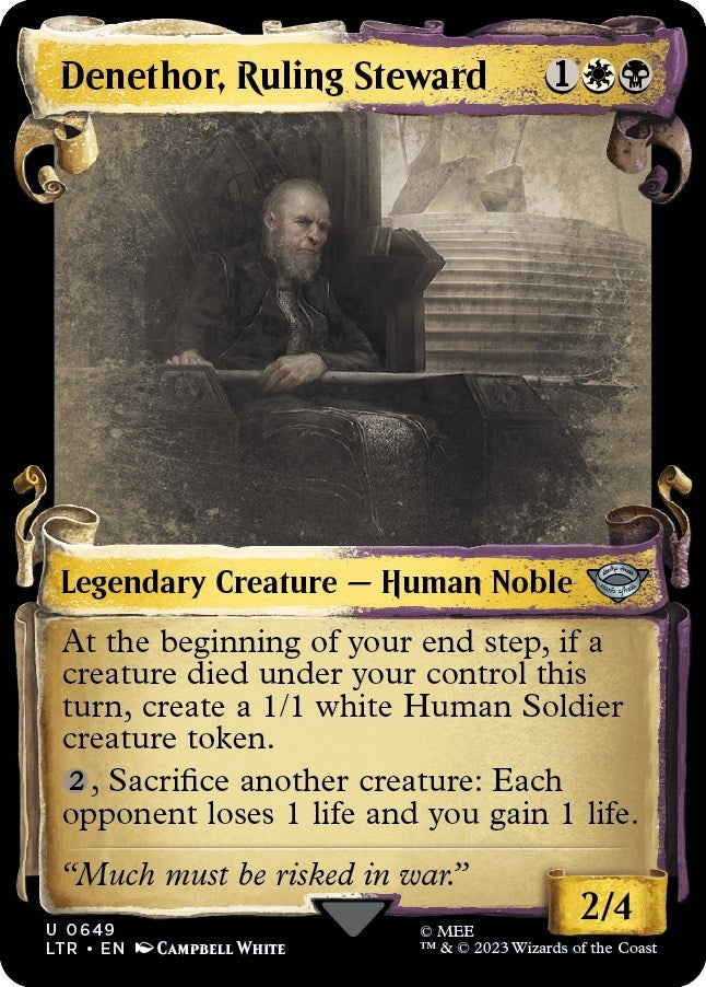 Denethor, Ruling Steward (Showcase Scrolls) (649) (Universes Beyond: The Lord of the Rings: Tales of Middle-earth)