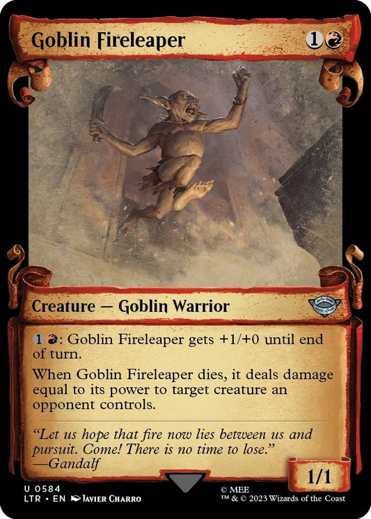 Goblin Fireleaper (Showcase Scrolls) (584) (Universes Beyond: The Lord of the Rings: Tales of Middle-earth)