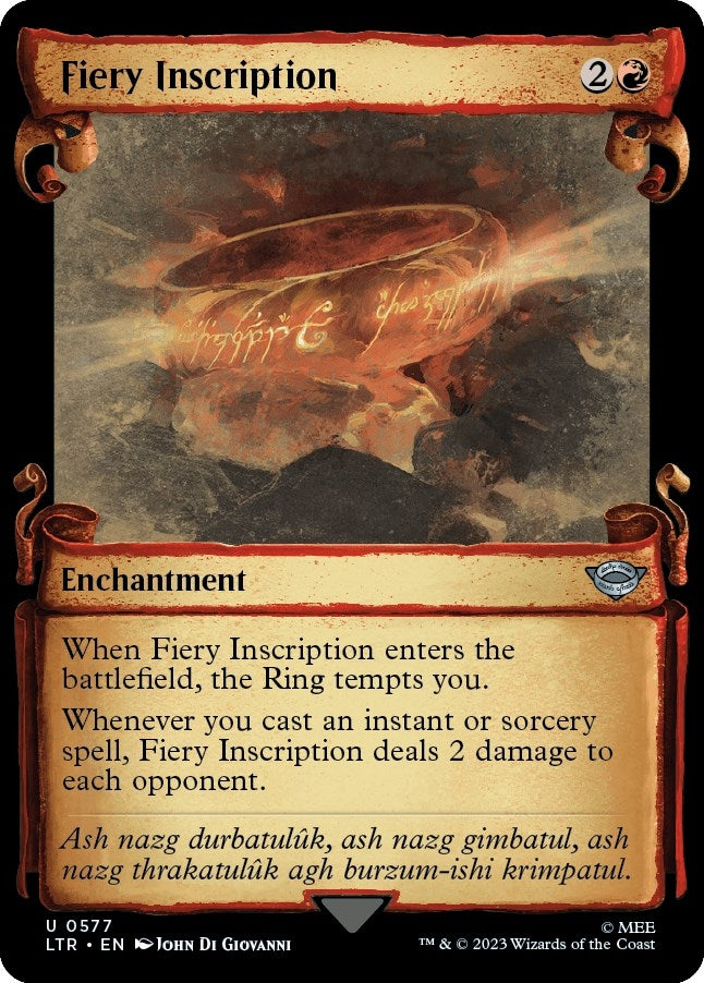 Fiery Inscription (Showcase Scrolls) (577) (Universes Beyond: The Lord of the Rings: Tales of Middle-earth)
