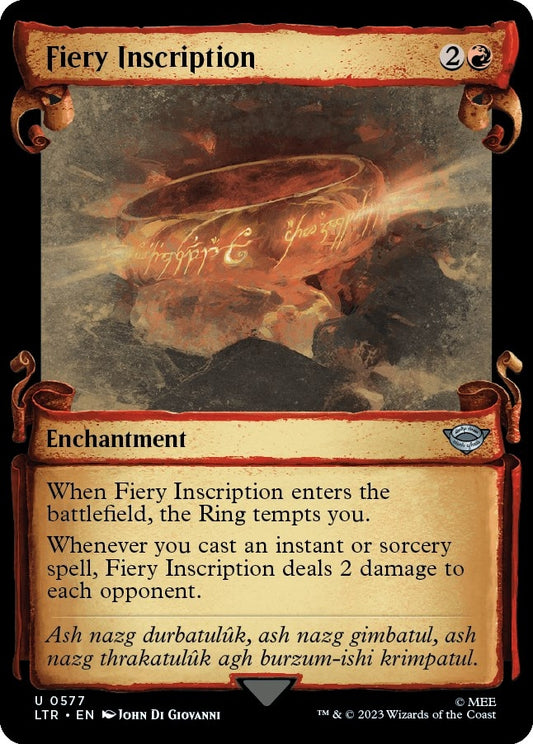 Fiery Inscription (Showcase Scrolls) (577) (Universes Beyond: The Lord of the Rings: Tales of Middle-earth)