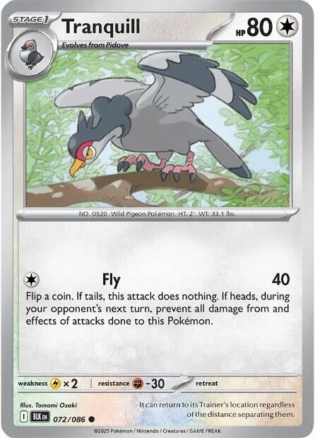 Image for Tranquill (072/086) - Pokemon